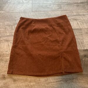 SHEIN Brown Mini Pencil Skirt with Slit